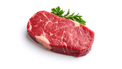 Raw steak with herbs