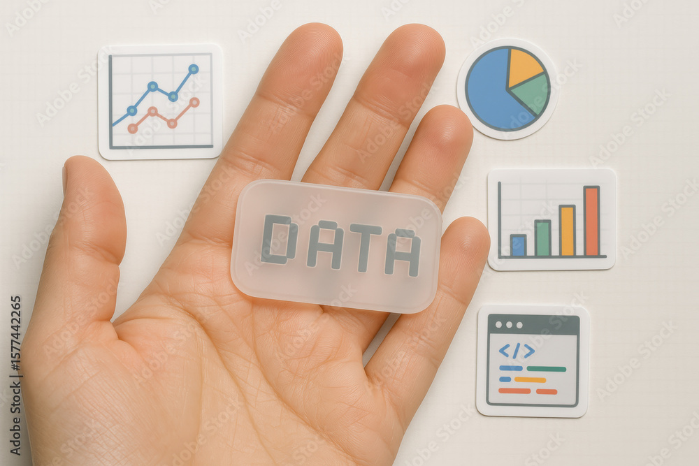 Poster analyzing information and visualizing performance trends through data-driven insights supports infor