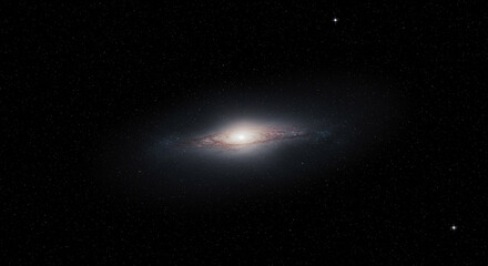 A luminous spiral galaxy suspended in the vast inky expanse of a star-studded cosmos