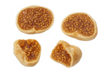 Dried figs spinning against transparent backdrop, showcasing mediterranean diet ingredient with nutritional value