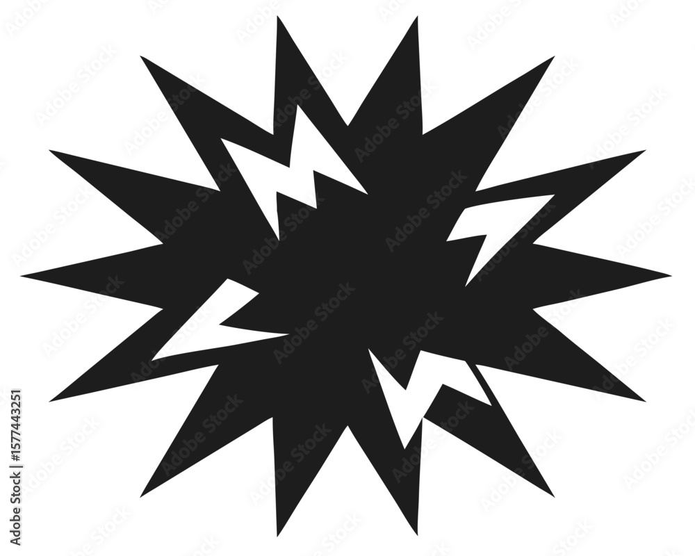 Poster geometric angular burst design with sharp edges in a modern silhouette style