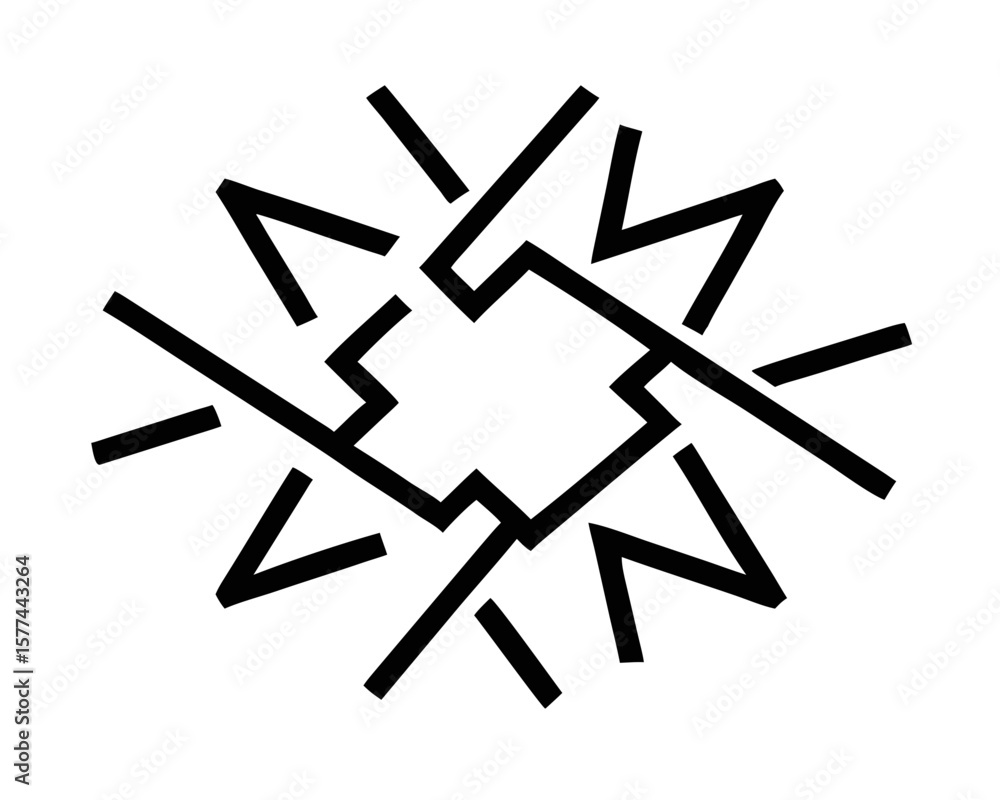 Poster geometric angular burst silhouette design featuring a modern and abstract vector shape