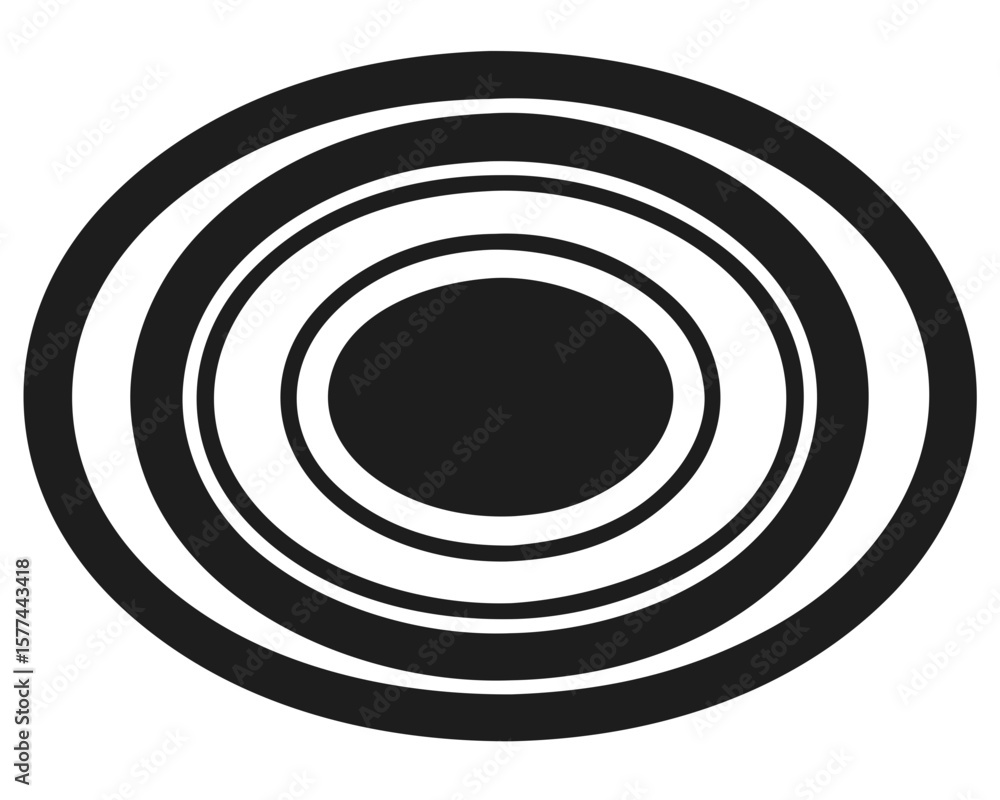 Poster concentric ring silhouette design with transparency for abstract and modern graphics