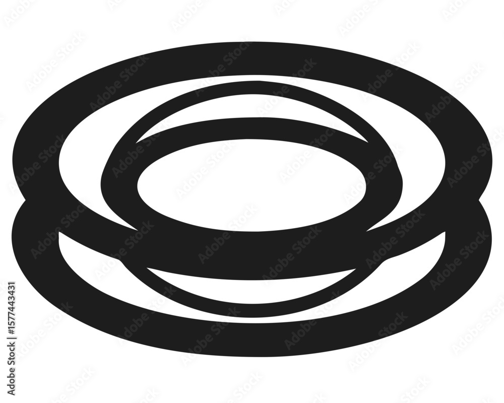 Poster concentric ring silhouette with transparent background for abstract design elements