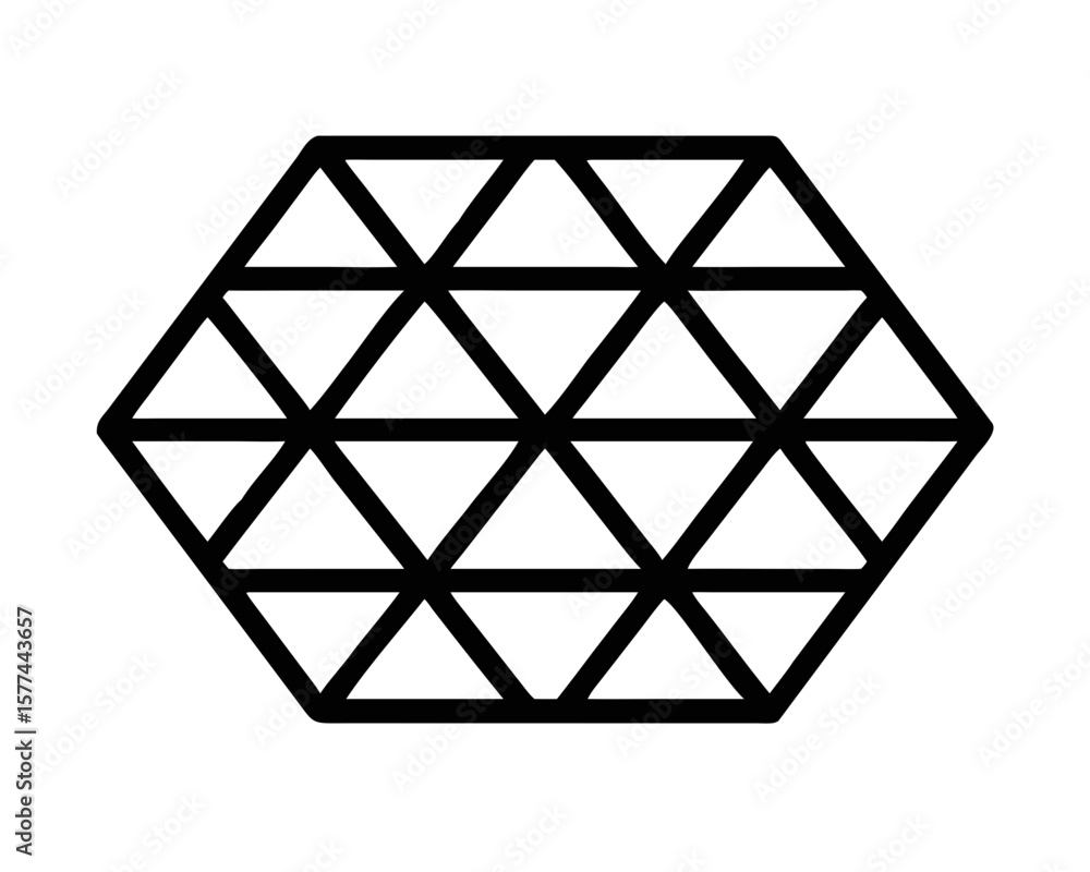 Poster minimalist geometric hexagon design with subtle internal shapes vector illustration