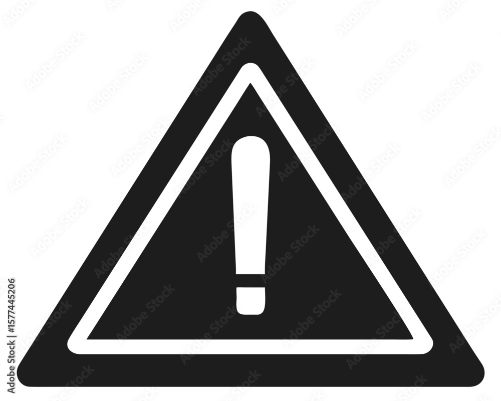 Poster silhouette warning symbol featuring an exclamation point inside a triangle