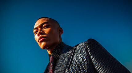 Stilvollennerportr Vor Futuristischer Skyline Und