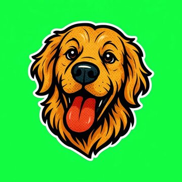 Golden retriever cartoon illustration animation isolated asset, transparent 4K video, alpha channel, ProRes 4444