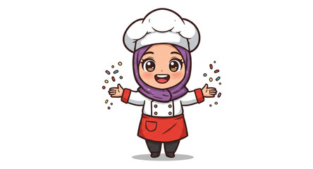 Happy chef vector illustration