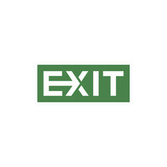 Emergency exit sign vector design template. Green emergency exit sign.