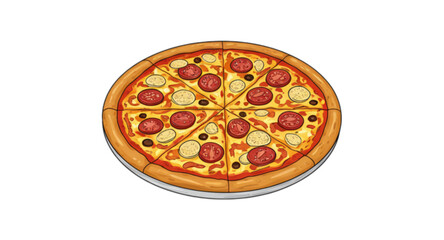 pizza on a white background