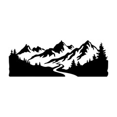 Mountain Silhouette Serene Landscape