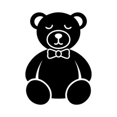 Sitting Teddy Bear Silhouette with Heart Ear Detailing
