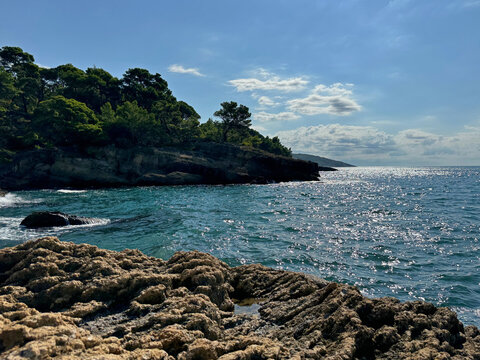 Rocky coastline of Mediterranean sea.