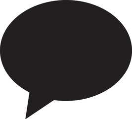 Simple black and white vector speech bubble icon for communication and discussion