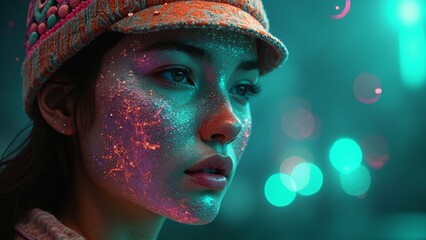 Colorful Hat Decoration Character Scene