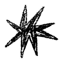 Hand-drawn star and heart icons with crayon, chalk, and scribble strokes. Playful doodle shapes for kids, music, and cartoon designs. Flat vector illustration isolated on white background. © Viktoria