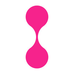 Pink circle blob connect pattern. Organic morphing shapes and logo dots. Flat vector illustration isolated on white background.
