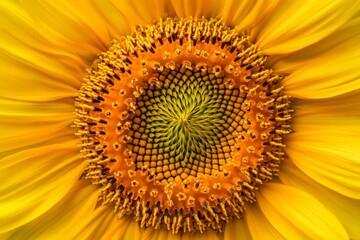 Sunflower Close-Up: Seeds, Petals, Pollen, and Golden Blossom