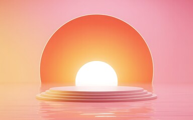 Podium sunset gradient orange pink