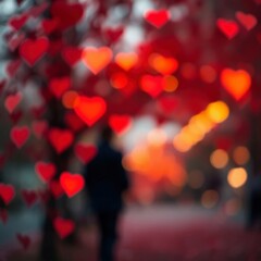 Heart bokeh Valentines Day