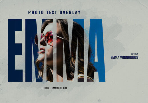 Photo Text Overlay Effect Mockup