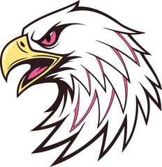 Obraz premium Vector illustration of a majestic American eagle head, a powerful symbol of freedom and wild nature, perfect for tattoos or mascots