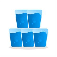 Modern gradient style icon of a glass filled with water. Minimalist and clean design, perfect for mobile app UI, hydration related content, health and wellness infographics