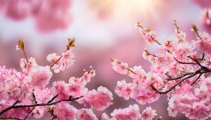 Obraz premium beautiful cherry blossoms in spring time pink cherry blossom pink cherry blossoms background