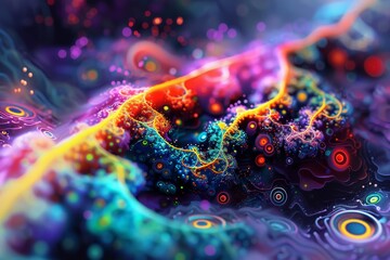 Vibrant abstract fractal patterns