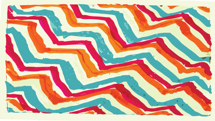 Abstract colorful zigzag pattern with orange pink and blue creating a vibrant visual rhythm design