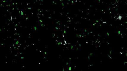 green confetti rain falling on transparent background animation, alpha channel birthday party and celebration and sale motion design element	 - Powered by Adobe
