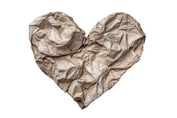 Fototapeta premium Crumpled paper heart shapes symbolizing heartbreak PNG with a transparent background