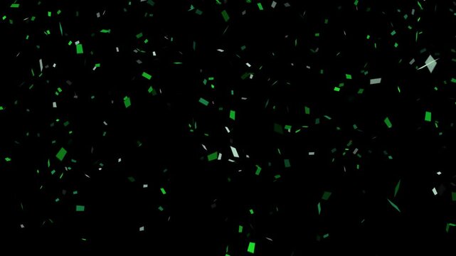 green confetti rain falling on transparent background animation, alpha channel birthday party and celebration and sale motion design element	 - Powered by Adobe