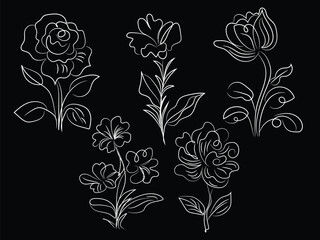 black and white flowers