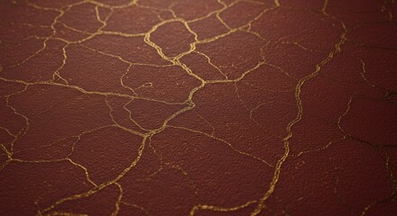 Abstract Red and Gold Texture Cracked Surface Background