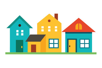 Fototapeta premium Vector illustration set of residential house and building architecture icons