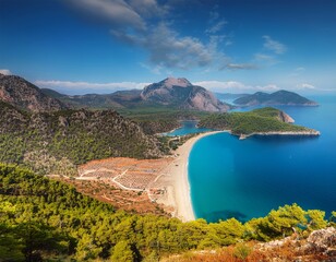 view from above to cirali beach and olimpos