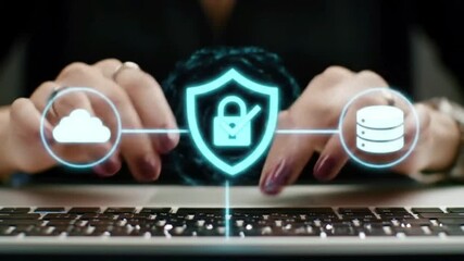 Cybersecurity Professional Securing Cloud Data and Database with Encryption Technology - Powered by Adobe