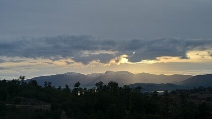 sunrise in the mountains