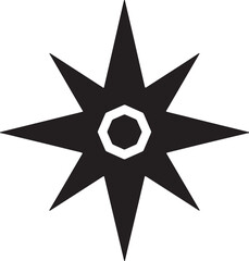 Fototapeta premium Black and white starburst design with a simple geometric shape in the center of focus.