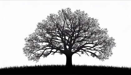 Obraz premium silhouette of tree on white background