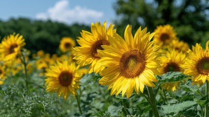 Fototapeta premium Sunny sunflower field