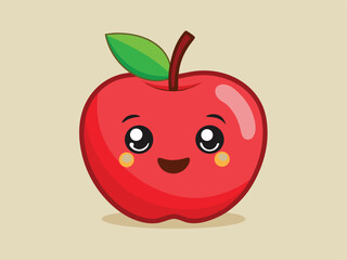 Cheerful Apple Fruit with Human Features