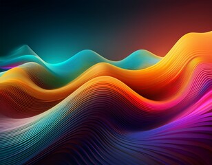 abstract flowing lines create a dynamic colorful gradient wave with a 3d rendered look