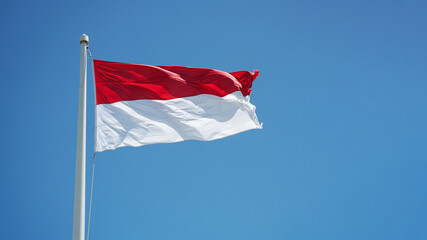 Indonesian Flag Waving in the Breeze