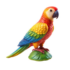 Obraz premium parrot figurine png decorative parrot statue PNG ceramic bird figurine PNG colorful parrot ornament PNG transparent background image