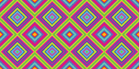 Vivid Geometric Optical Illusion Diamond Pattern Background. fabric