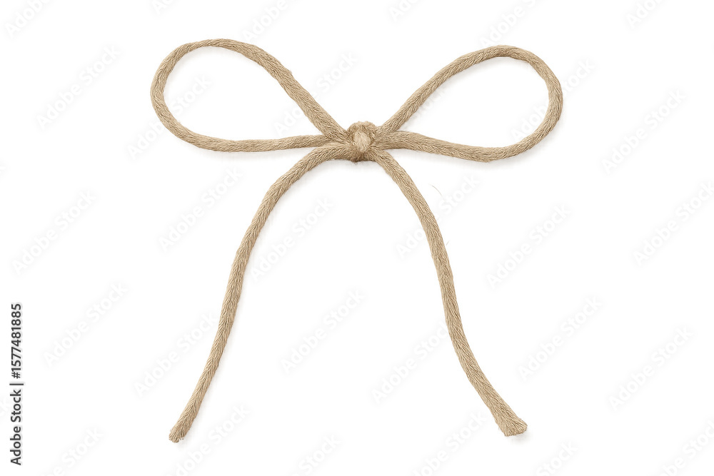 Poster simple twine bow isolated on transparent background, perfect for adding a rustic touch to designs