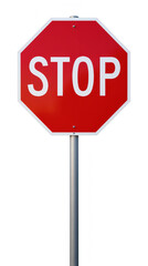 Stop sign red color octagonal shape traffic control road safety warning sign public safety outdoor signage
